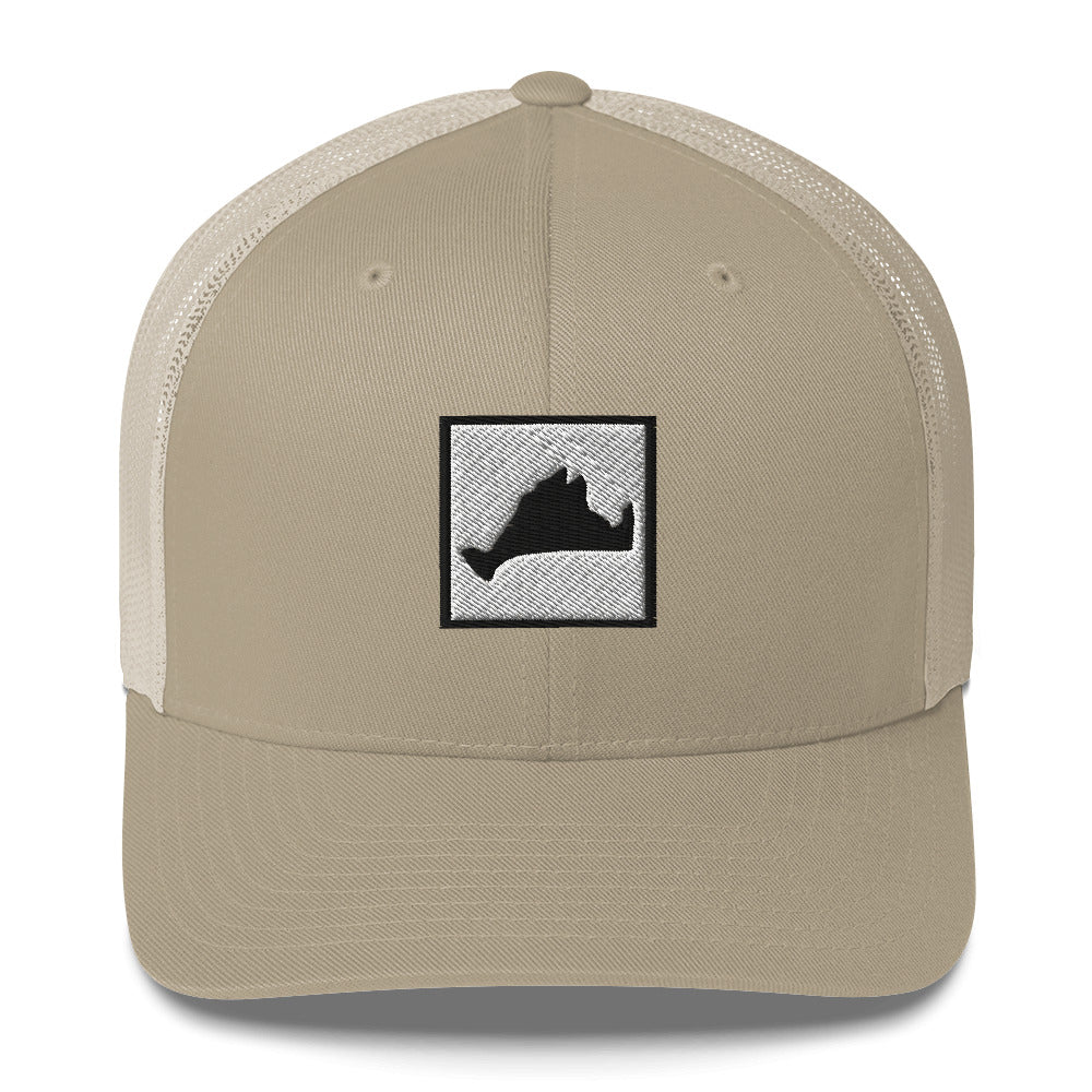 Puff Embroidered Island Patch Trucker Cap