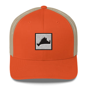 Embroidered Island Patch Trucker Cap