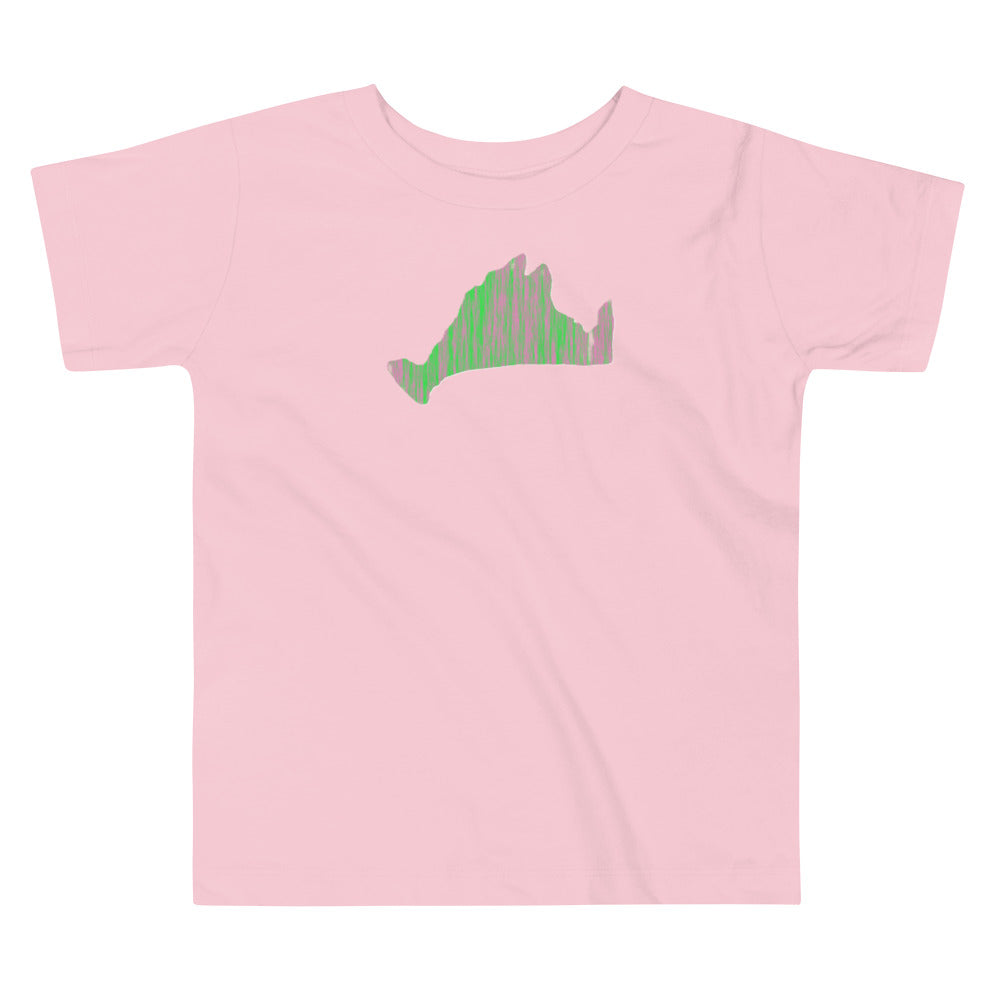 Pink & Green Toddler Short Sleeve Tee