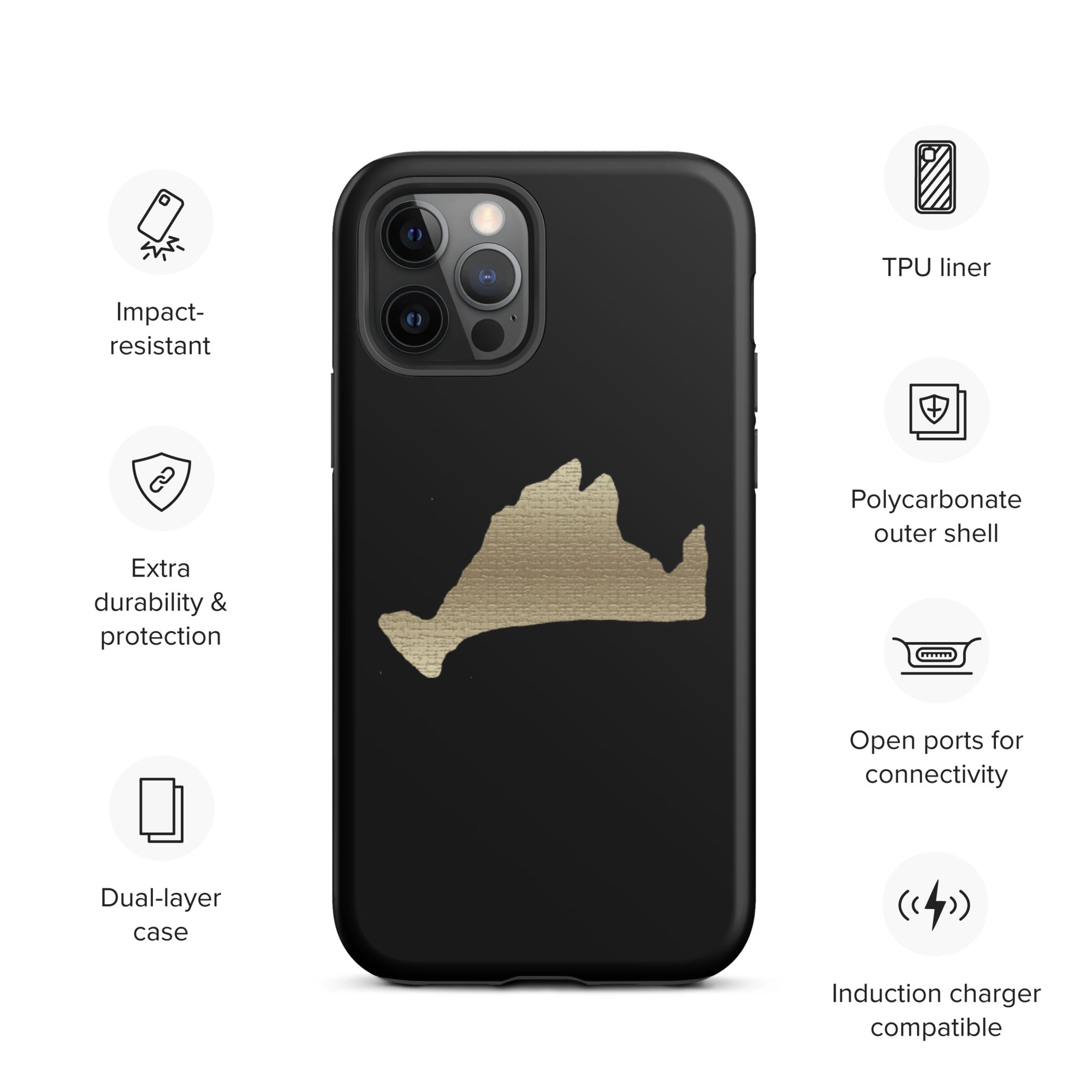 Black and Gold Tough iPhone Case