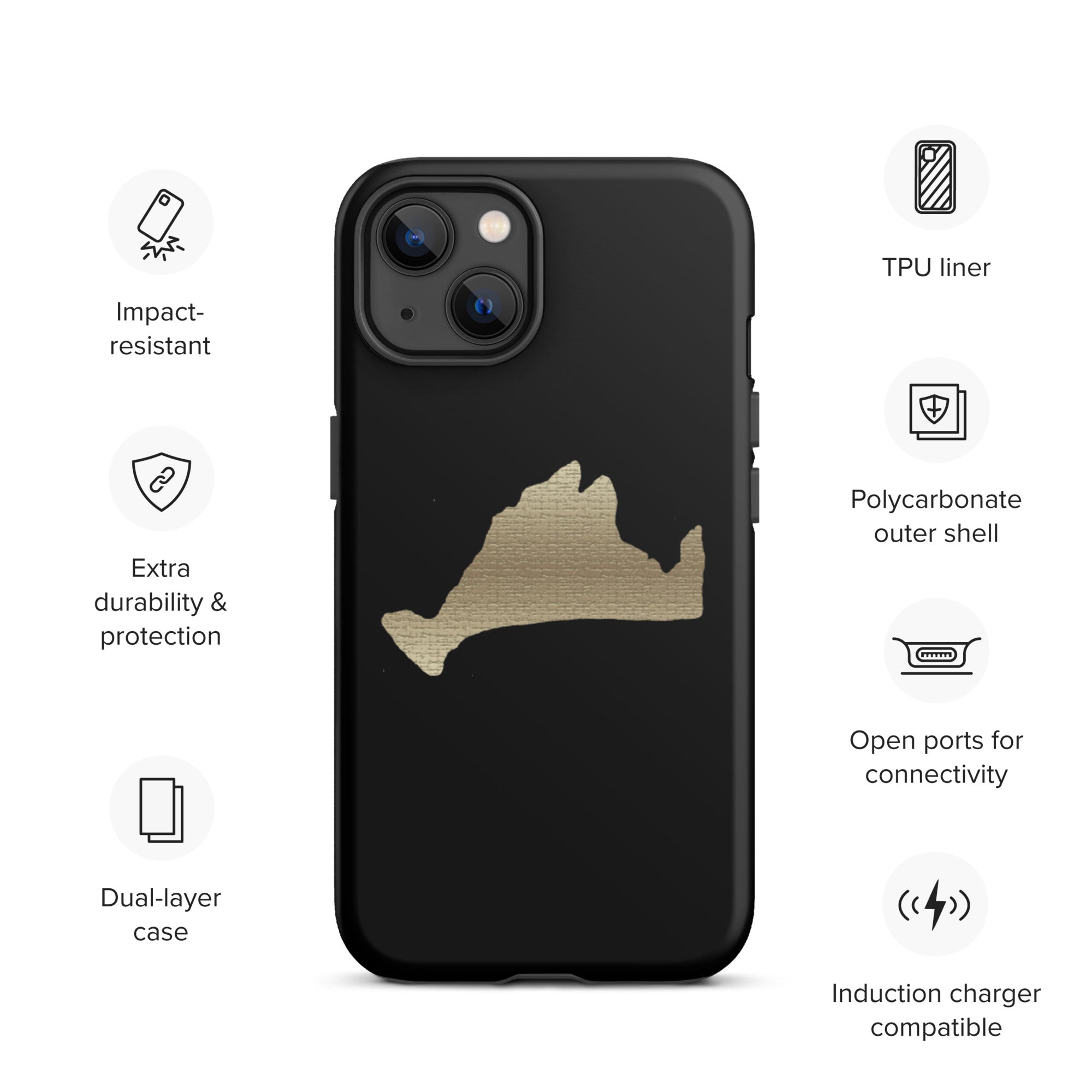 Black and Gold Tough iPhone Case