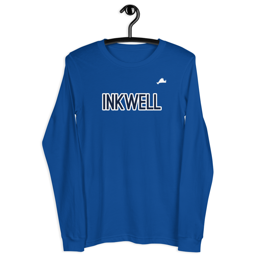 INKWELL Navy and White Unisex Long Sleeve Tee