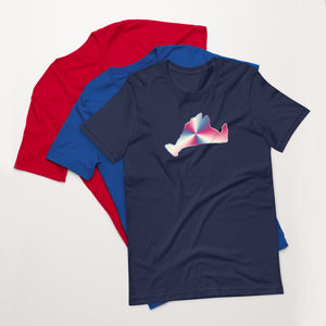 Short Sleeve Unisex Tee Shirt-Red, White & Blue