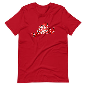 Short Sleeve Tee Shirt-Red Pixels
