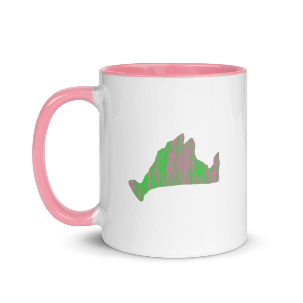 Pink & Green Mug with Pink Inside