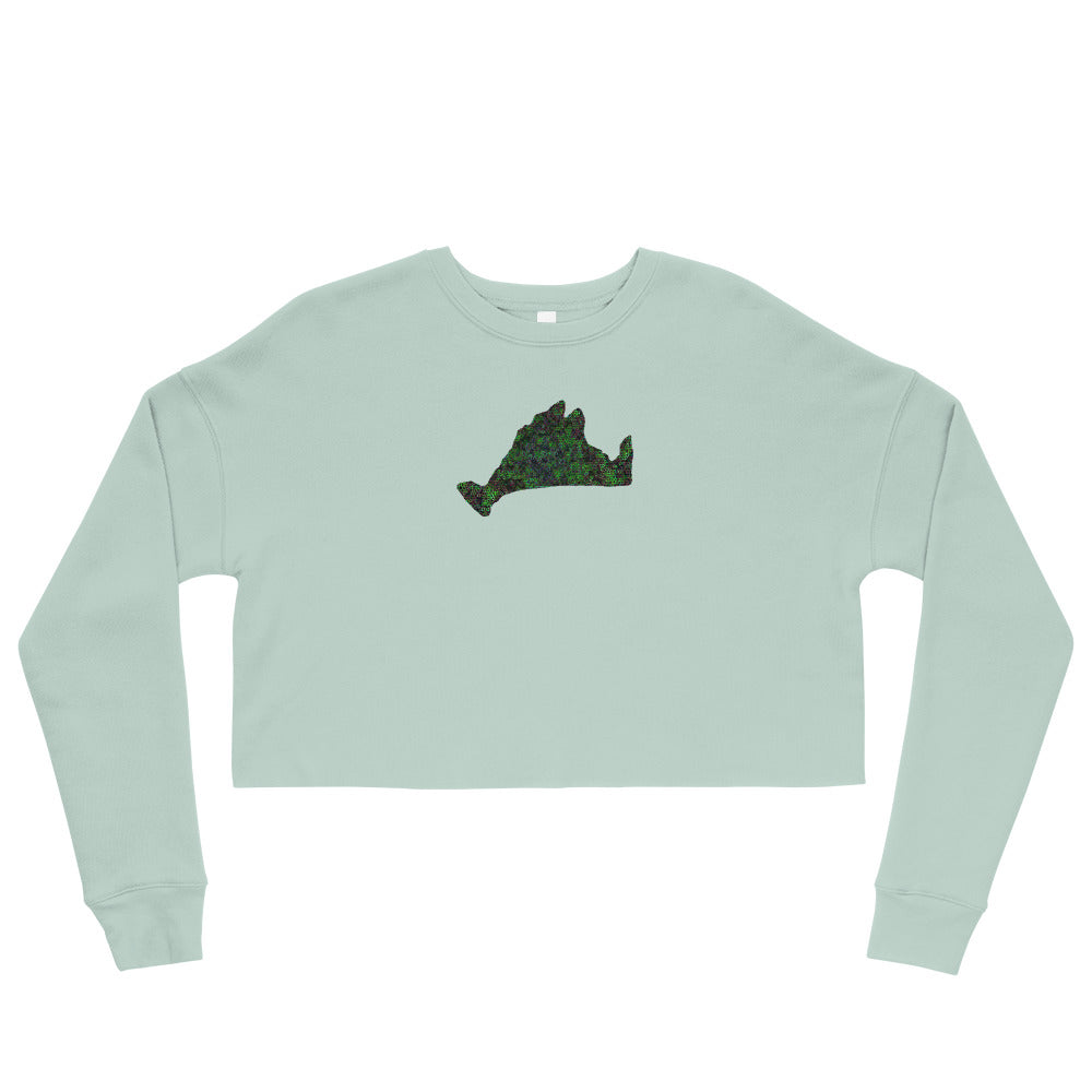 Cropped Sweatshirt-Kaliedoscope Green