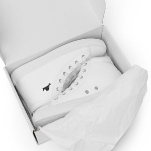 Onyx Swirl Women’s High Top White Canvas Shoes