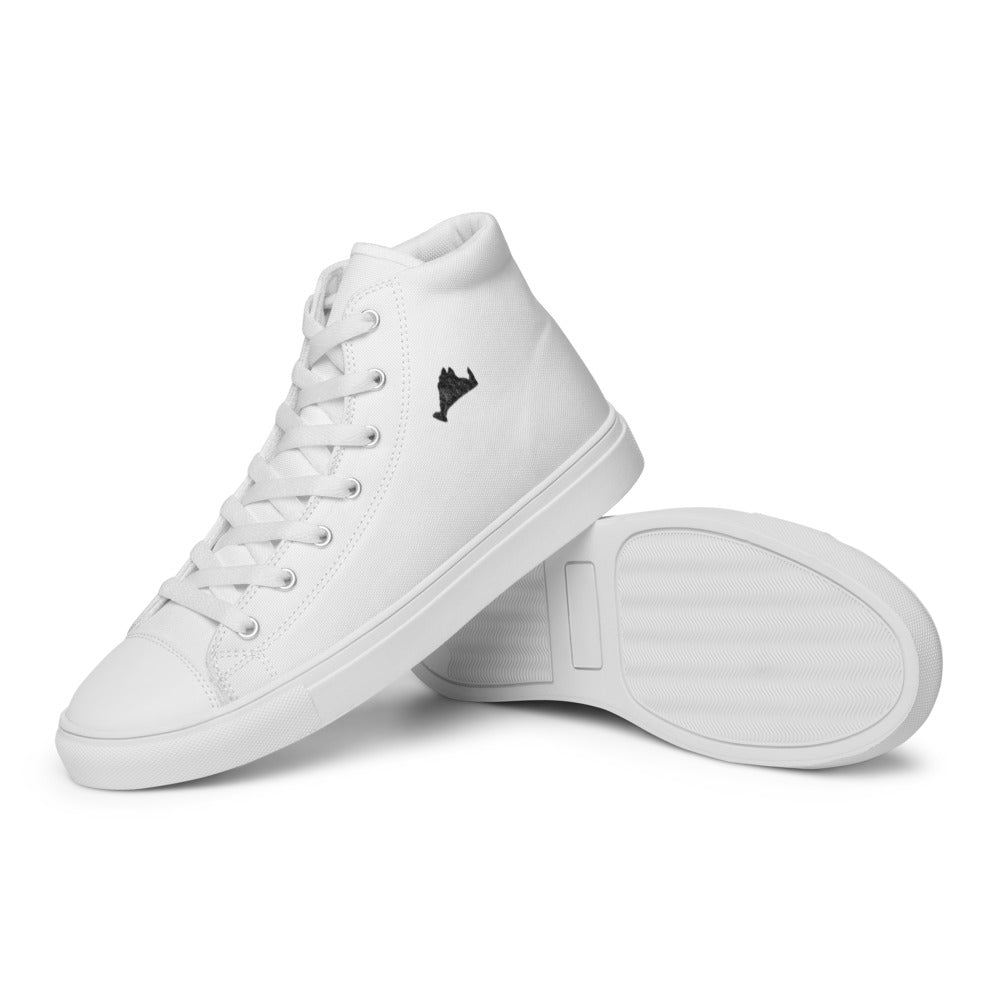 Onyx Swirl Women’s High Top White Canvas Shoes