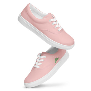 Pink & Green Women’s lace-up canvas shoes
